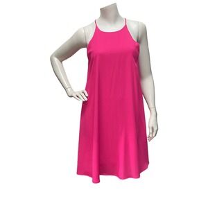 Everly Women's Small Pink Shift Dress Keyhole High Neckline Sleeveless B205